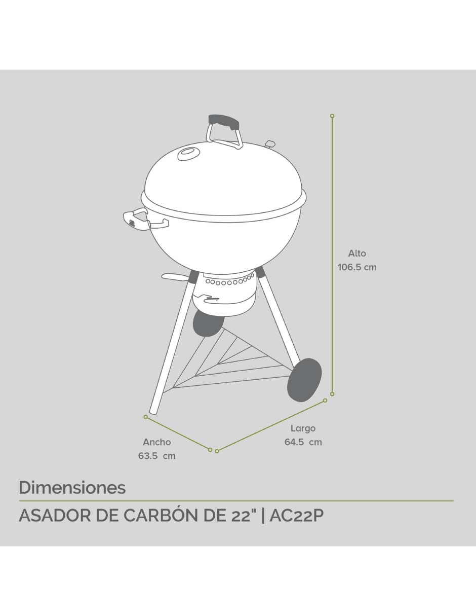Asador de carbón AC22P