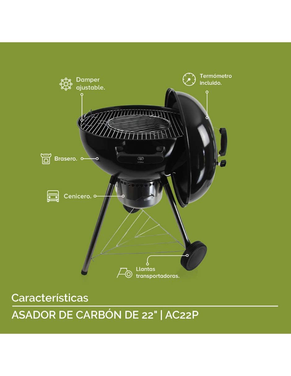 Asador de carbón AC22P