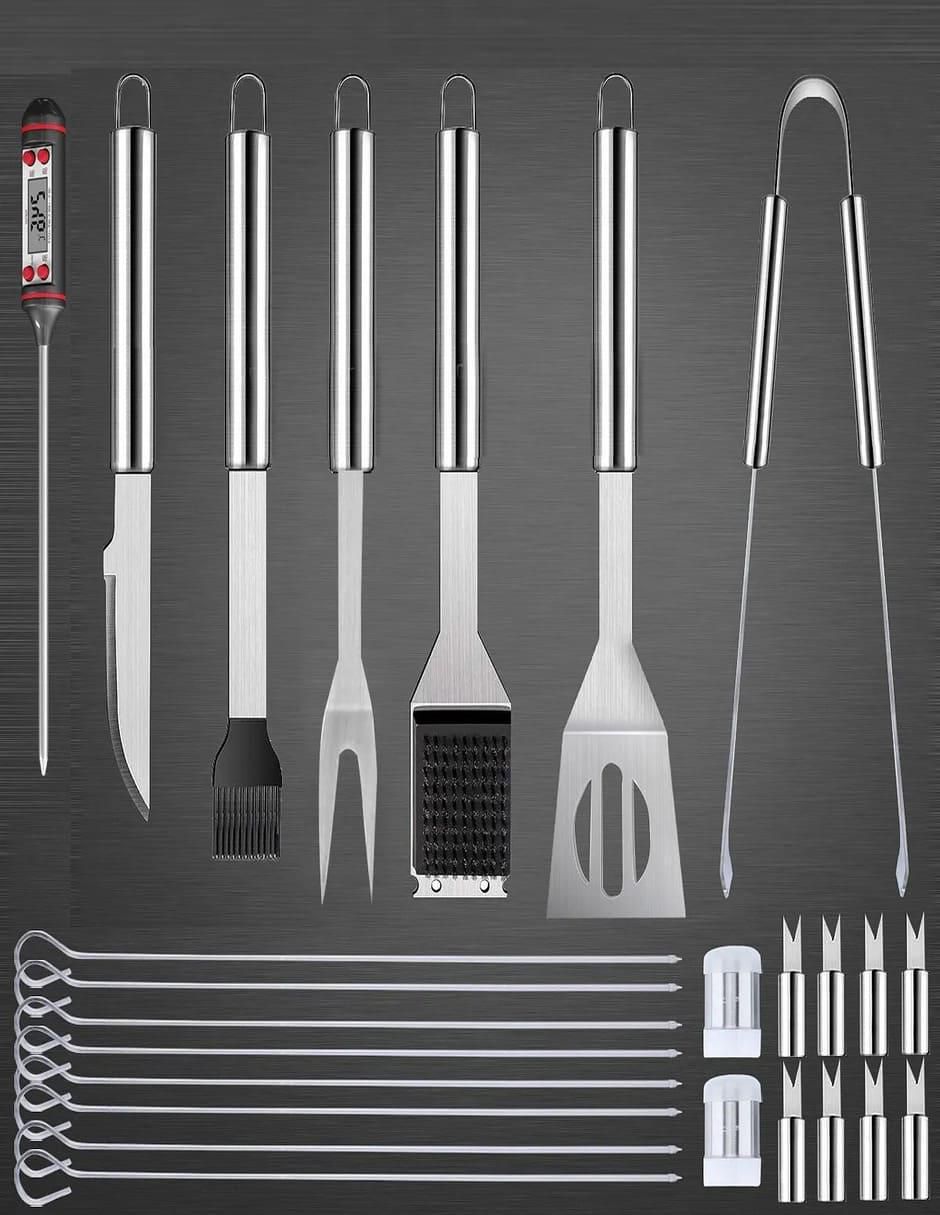 Set utensilios para asar de acero inoxidable