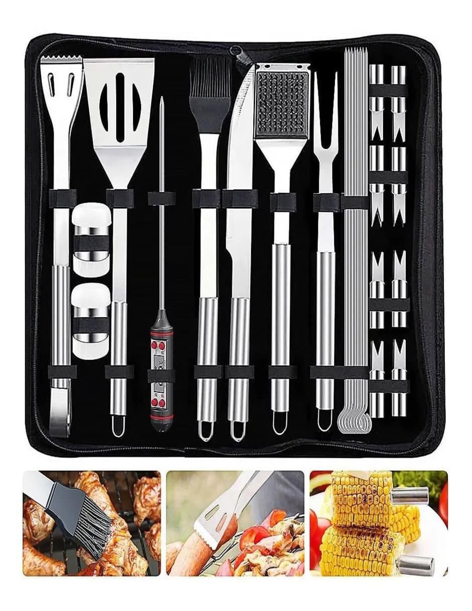 Set utensilios para asar de acero inoxidable