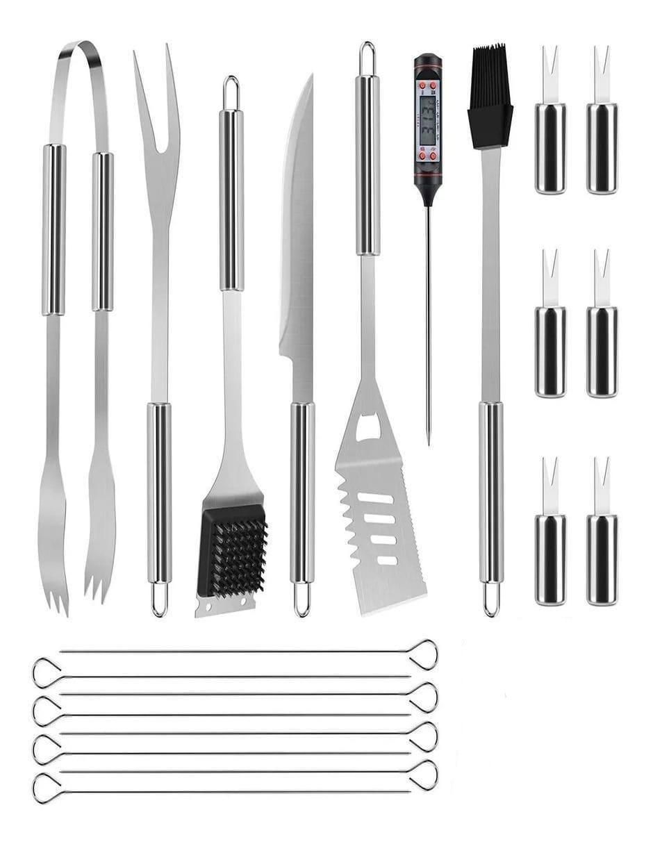 Set utensilios para asar de acero inoxidable