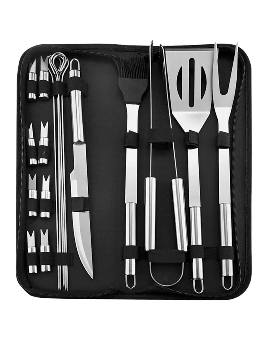 Set utensilios para asar de acero inoxidable Set utensilios para asar de acero inoxidable
