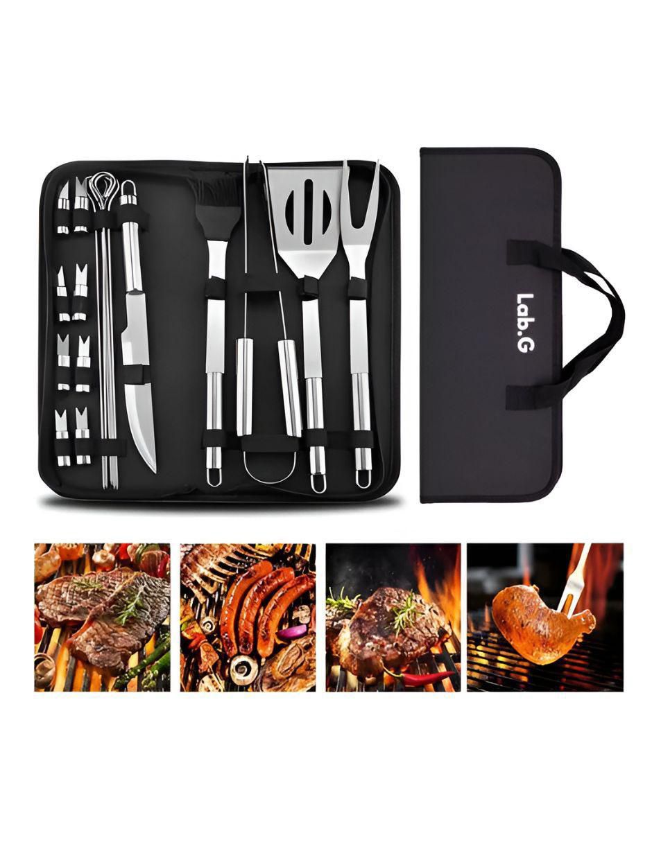 Set utensilios para asar de acero inoxidable