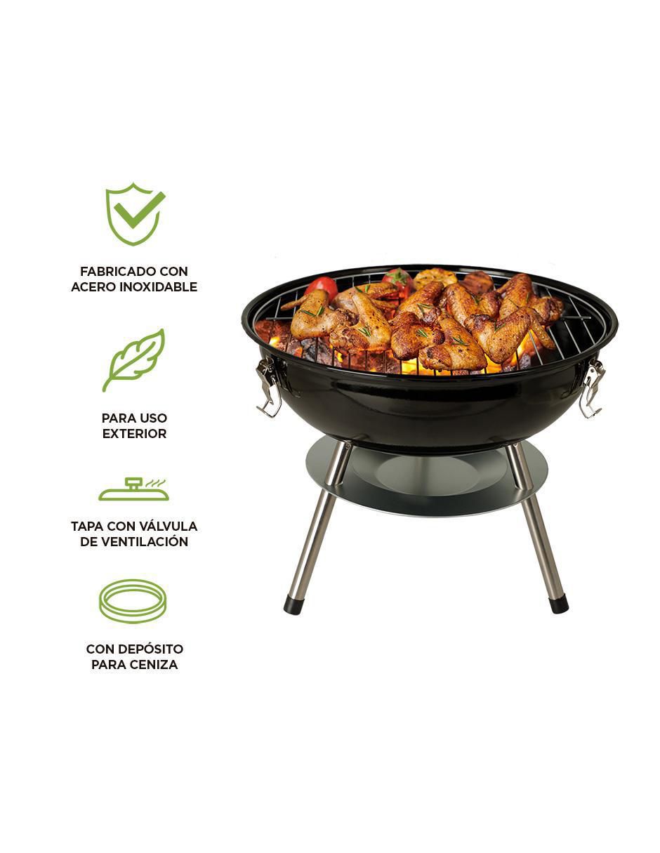 Asador carbón portátil de acero inoxidable 5
