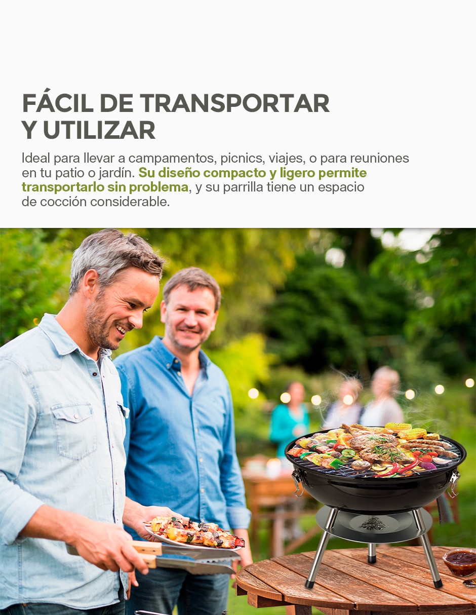 Asador carbón portátil de acero inoxidable 3