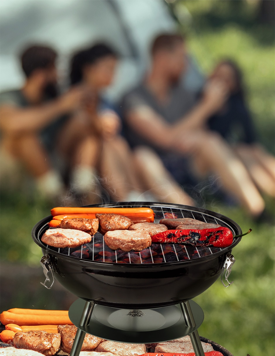 Asador carbón portátil de acero inoxidable 7