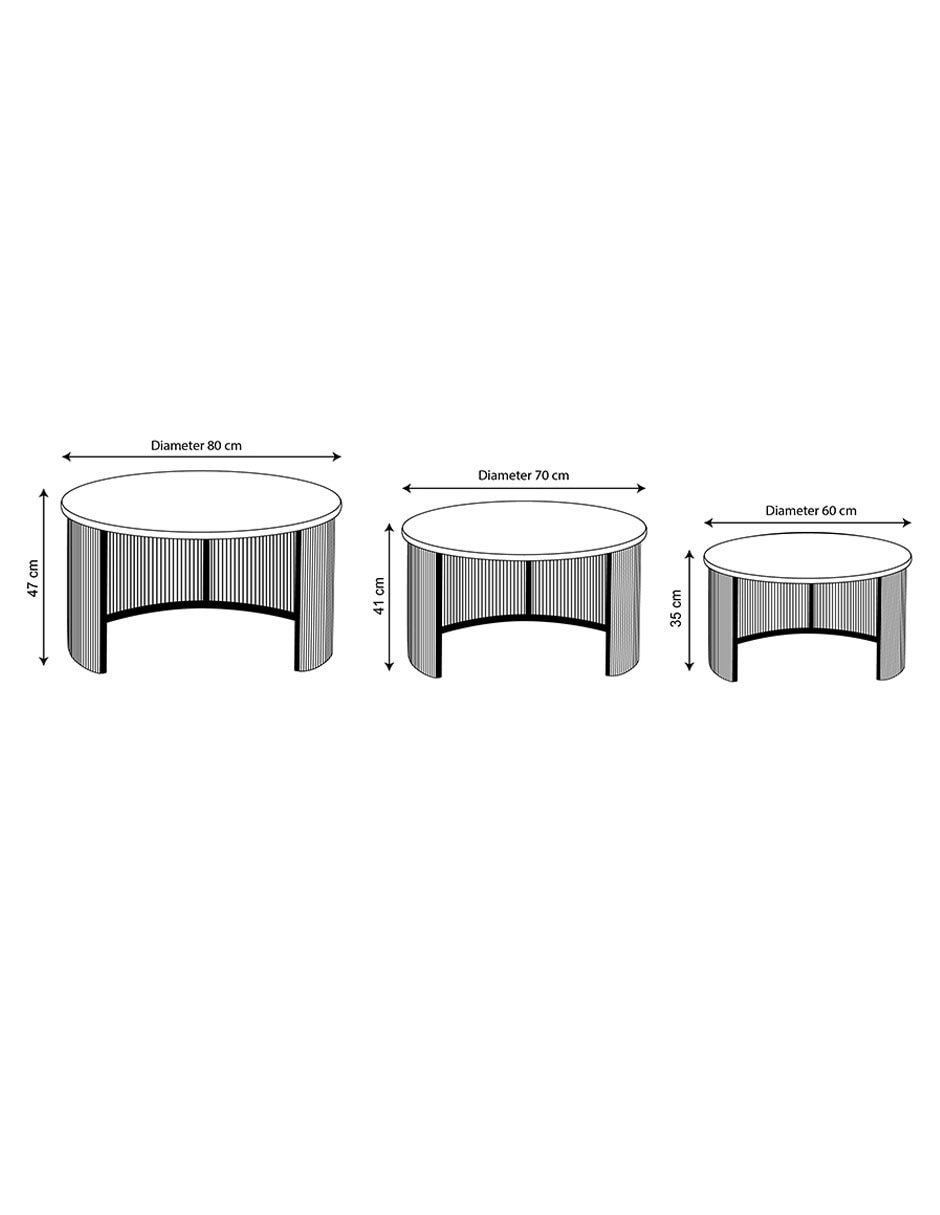 Set mesa de centro armable nido nube 12