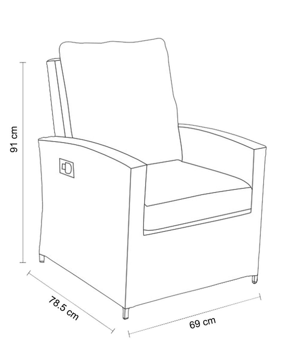 Reclinable finlandia top sun de ratán