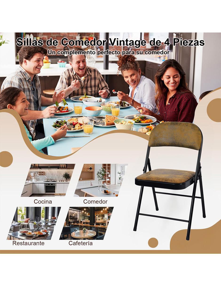 Set silla plegable 4 piezas Fair Suede Furniturer