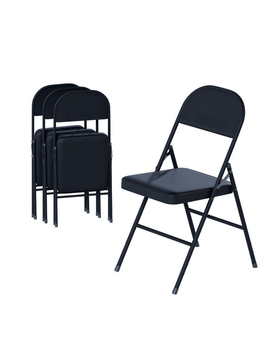 Set de sillas plegables 4 piezas Diseño Plegable de metal Set de sillas plegables 4 piezas Diseño Plegable de metal