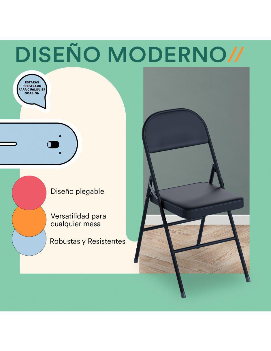 Set de sillas plegables 4 piezas Diseño Plegable de metal 3