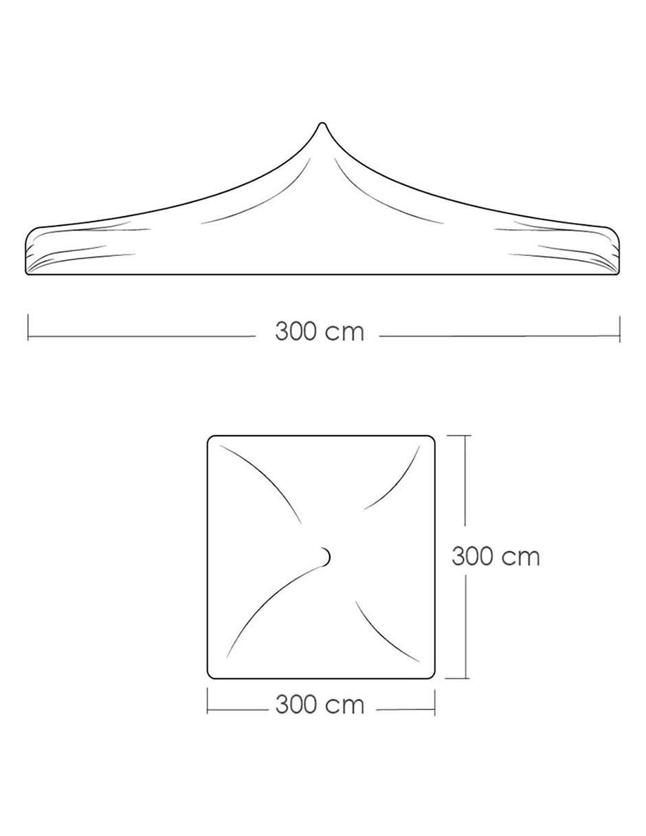 Carpa ancho 300 cm x largo 300 cm 8