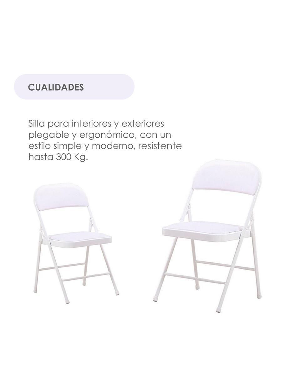 Juego de sillas plegables 6 piezas de metal 7