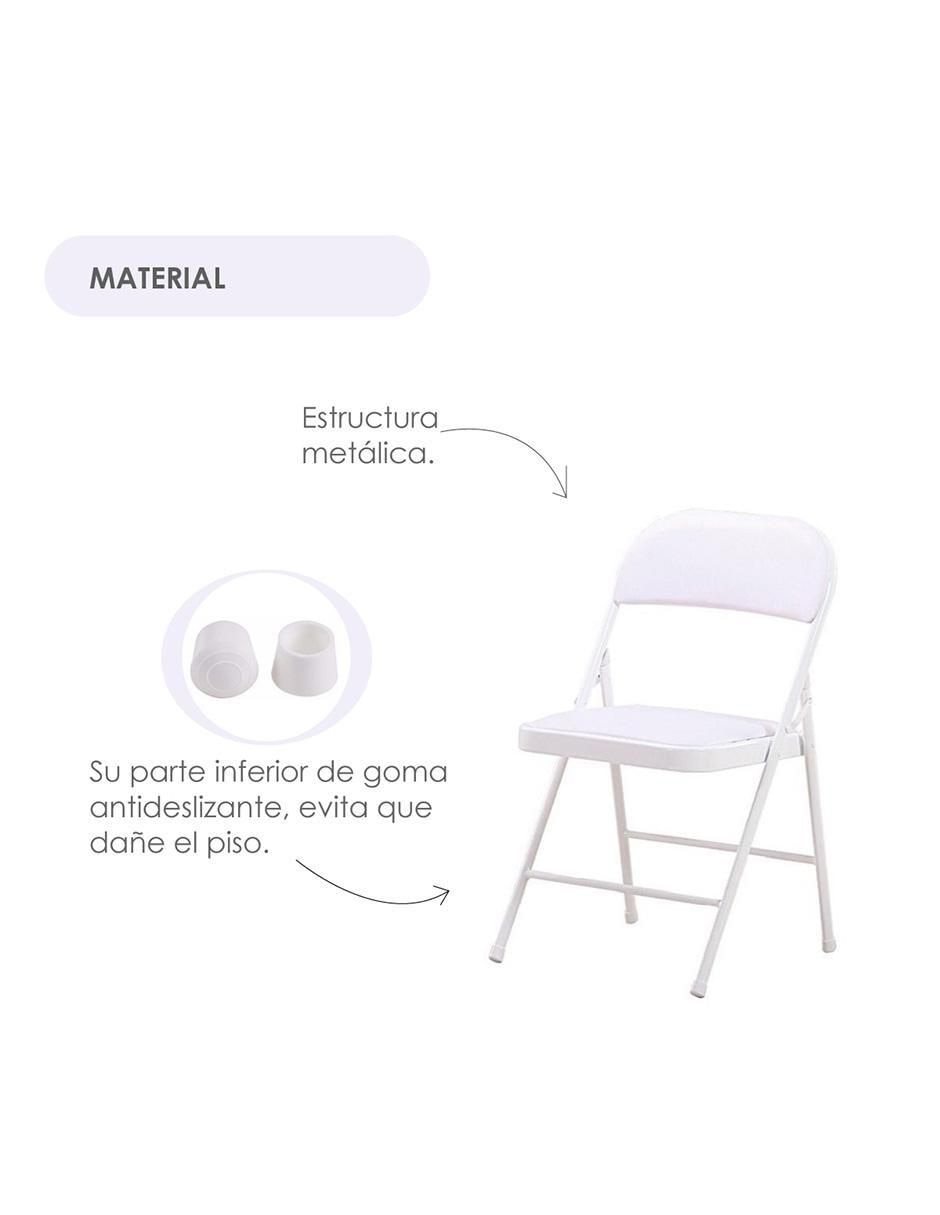 Juego de sillas plegables 6 piezas de metal 3