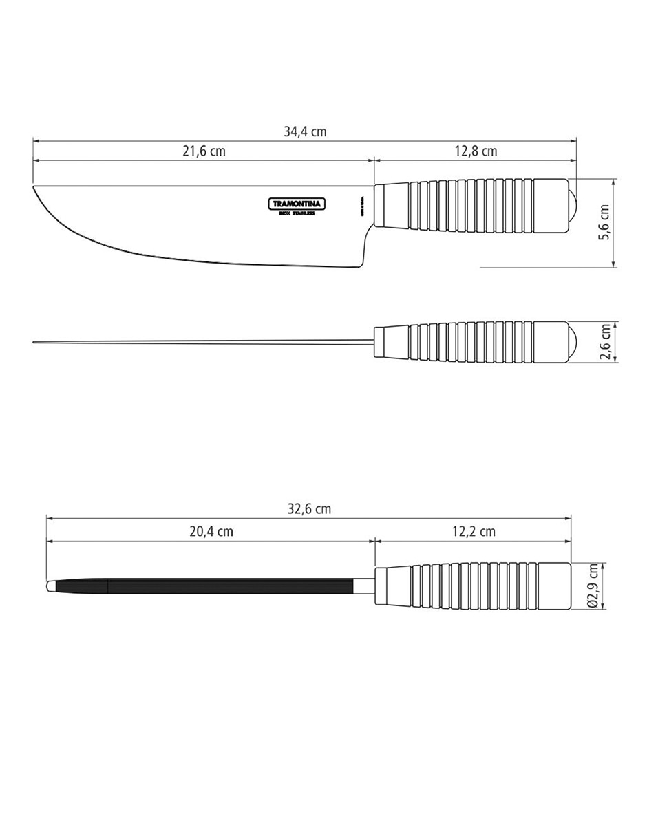 Set de cuchillos carnicero polywood 3 piezas 5