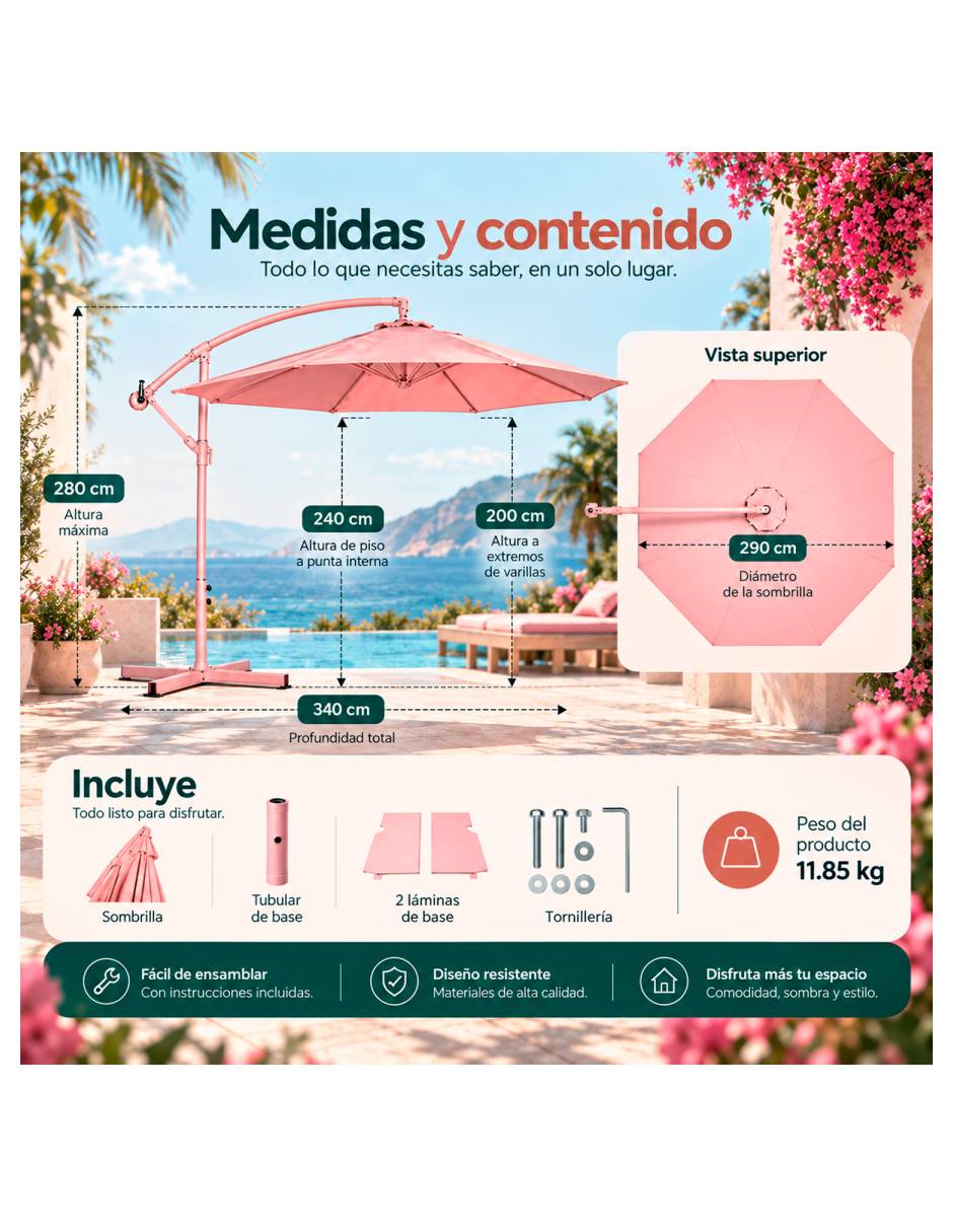 Sombrilla para jardín 8