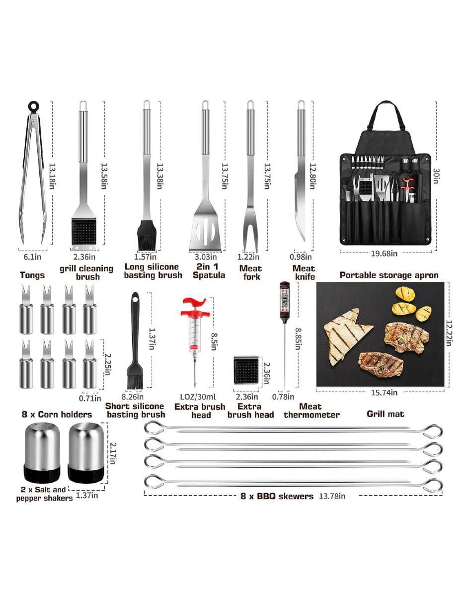 Set utensilios para asar Güish de acero inoxidable