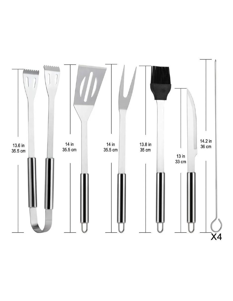 Set utensilios para asar Güish de acero inoxidable