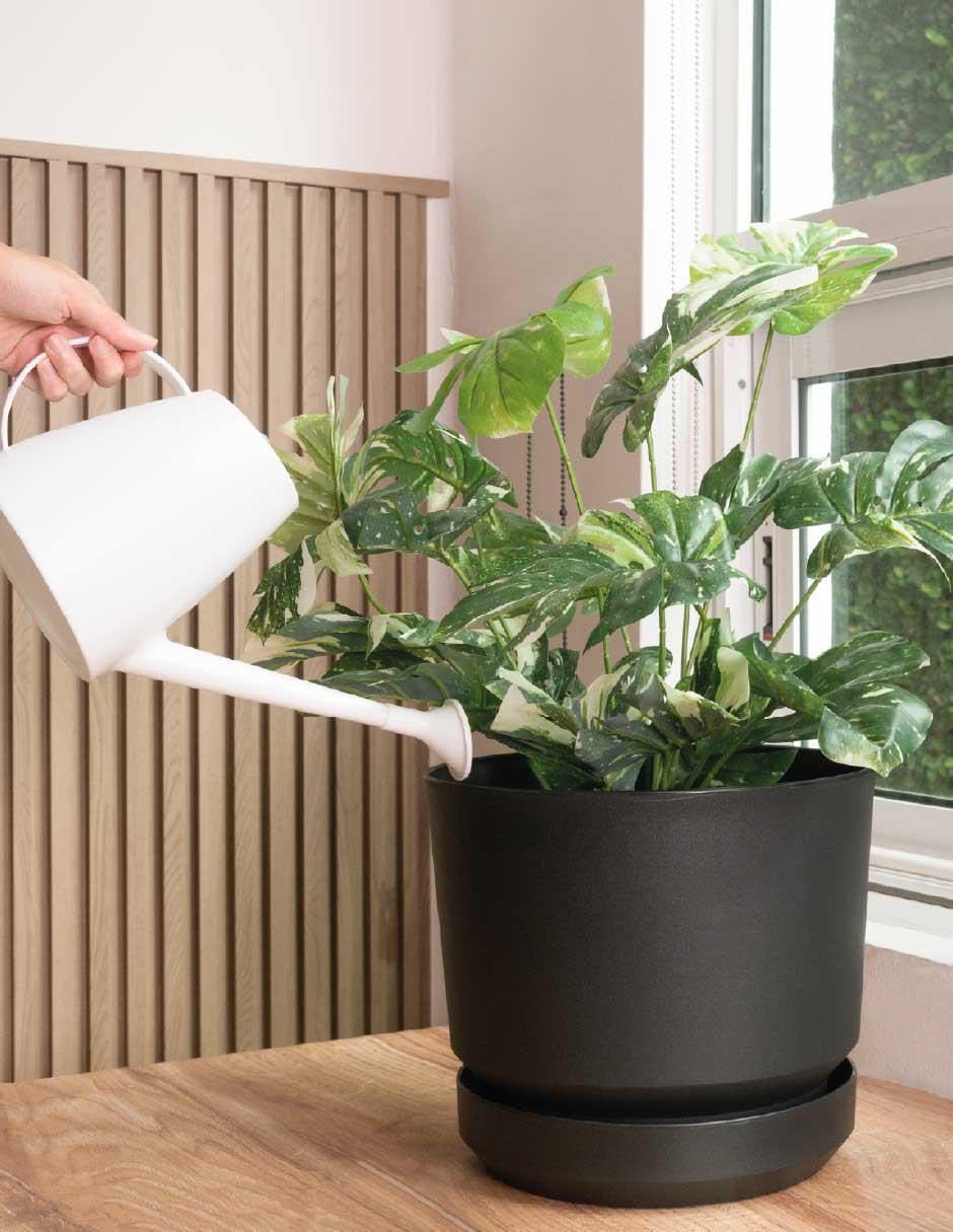 Maceta Elly Decor de plástico con sistema automático de riego 3