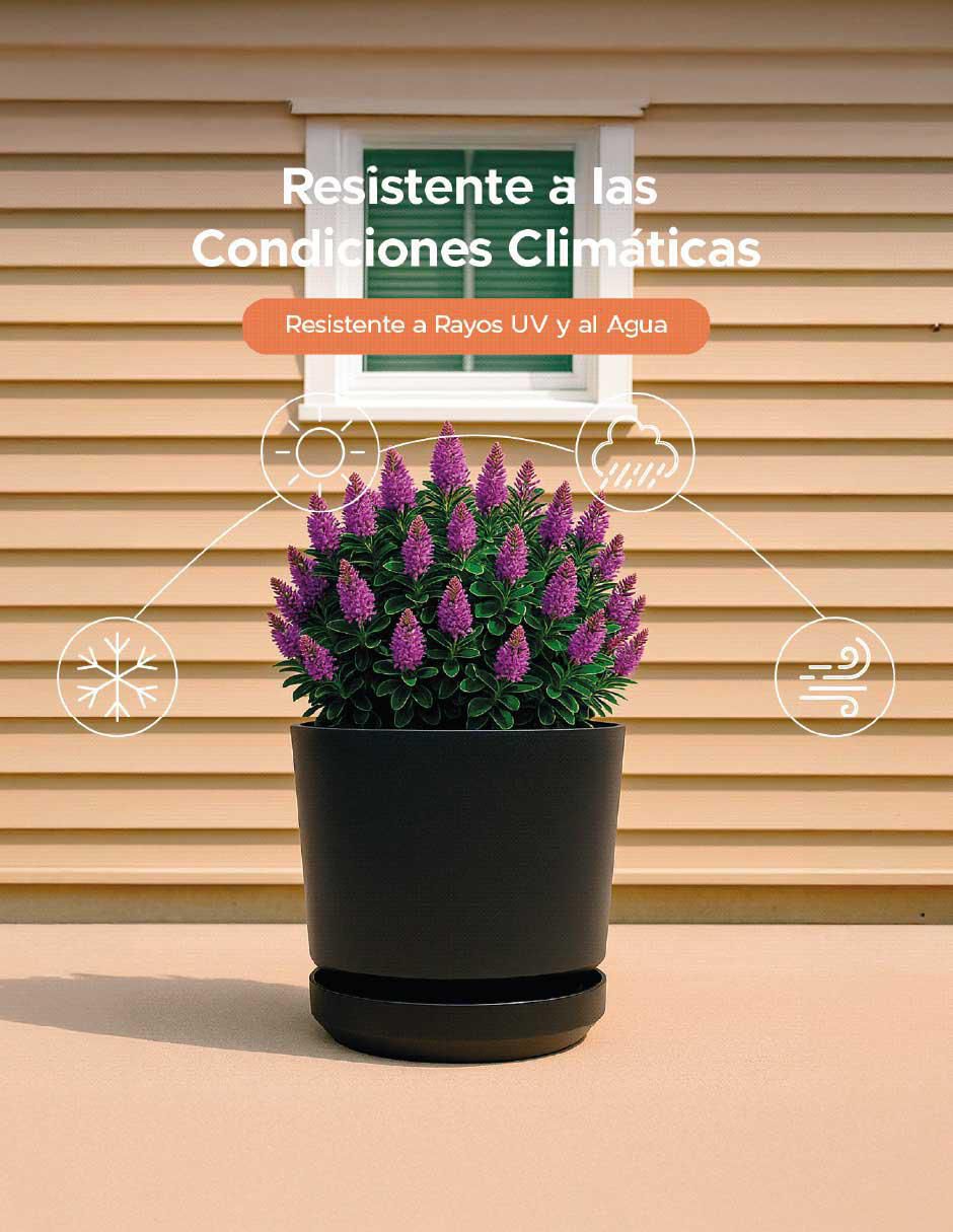 Maceta Elly Decor de plástico con sistema automático de riego 4