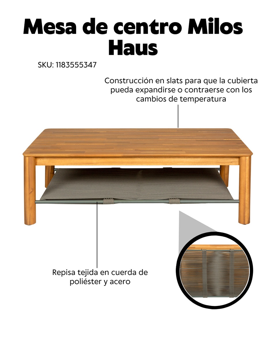 Mesa de centro armable Milos Haus Outdoor