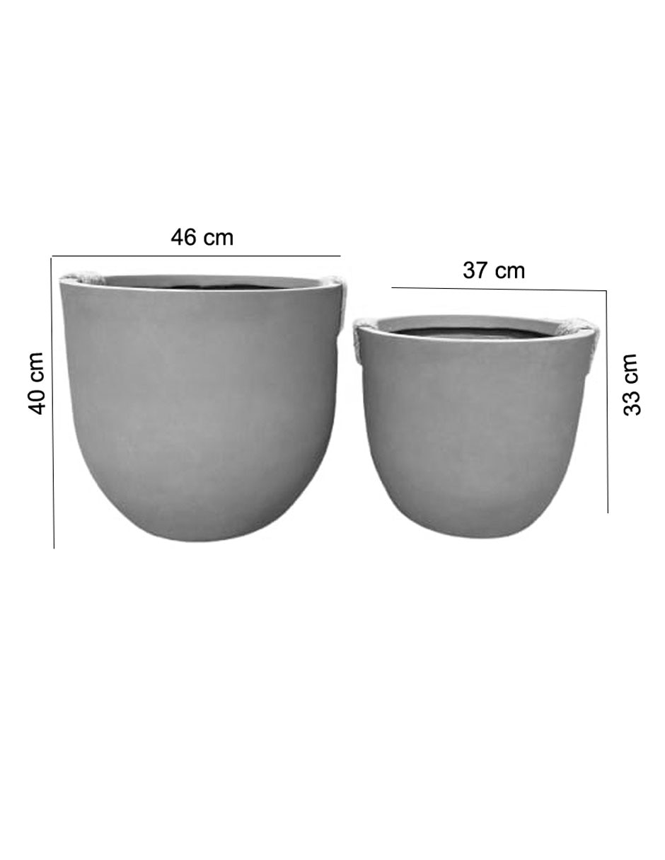 Set maceta Maya de fibra de arcilla 9
