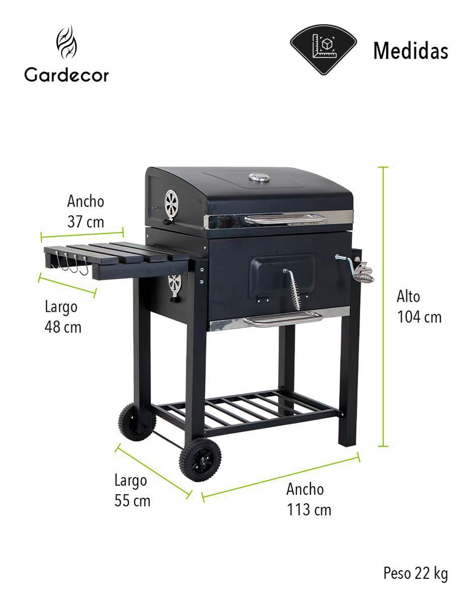 Asador de carbón de acero 8