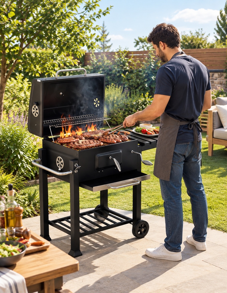 Asador de carbón de acero 6
