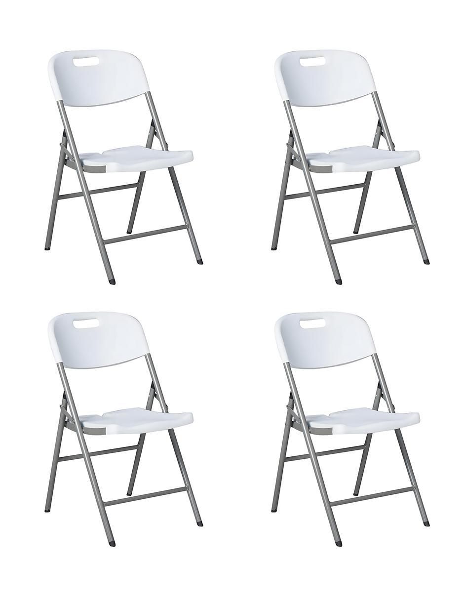 Set de sillas plegables 4 piezas de metal Set de sillas plegables 4 piezas de metal