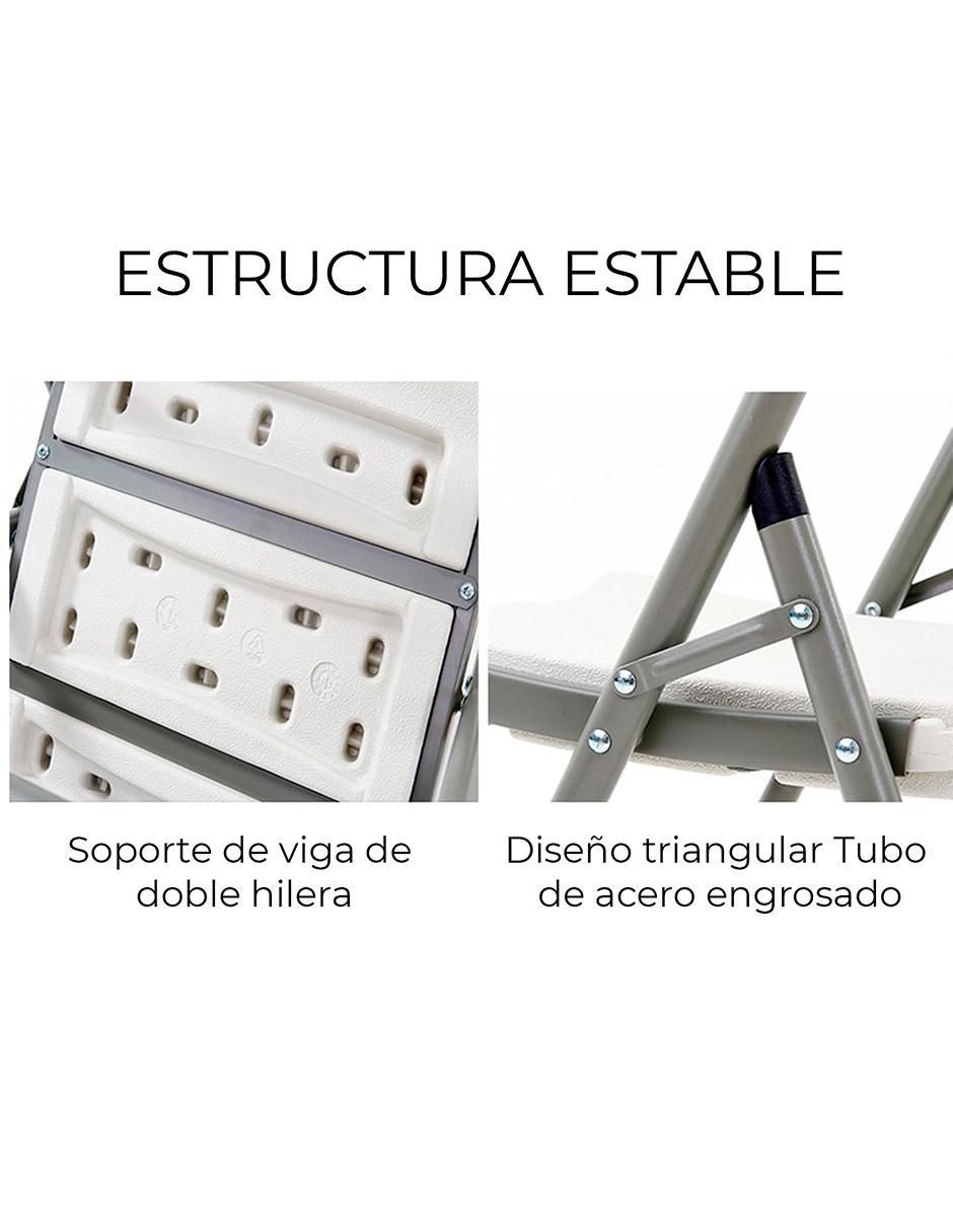 Set de sillas plegables 4 piezas de metal 5