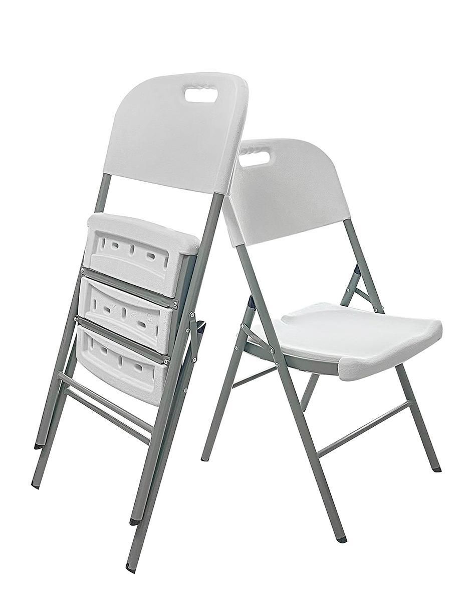 Set de sillas plegables 4 piezas de metal 6