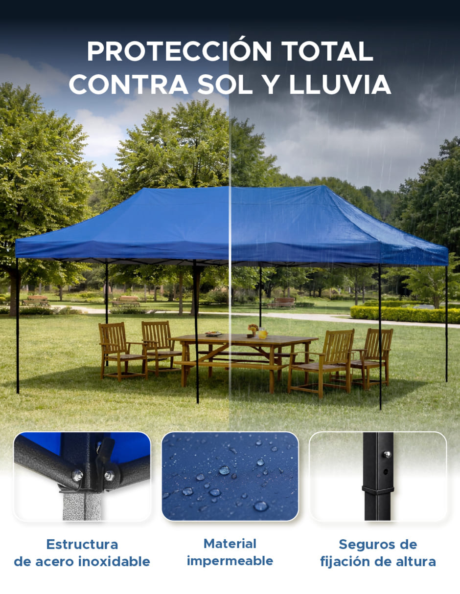 Carpa ancho 6 m x largo 3 m 7