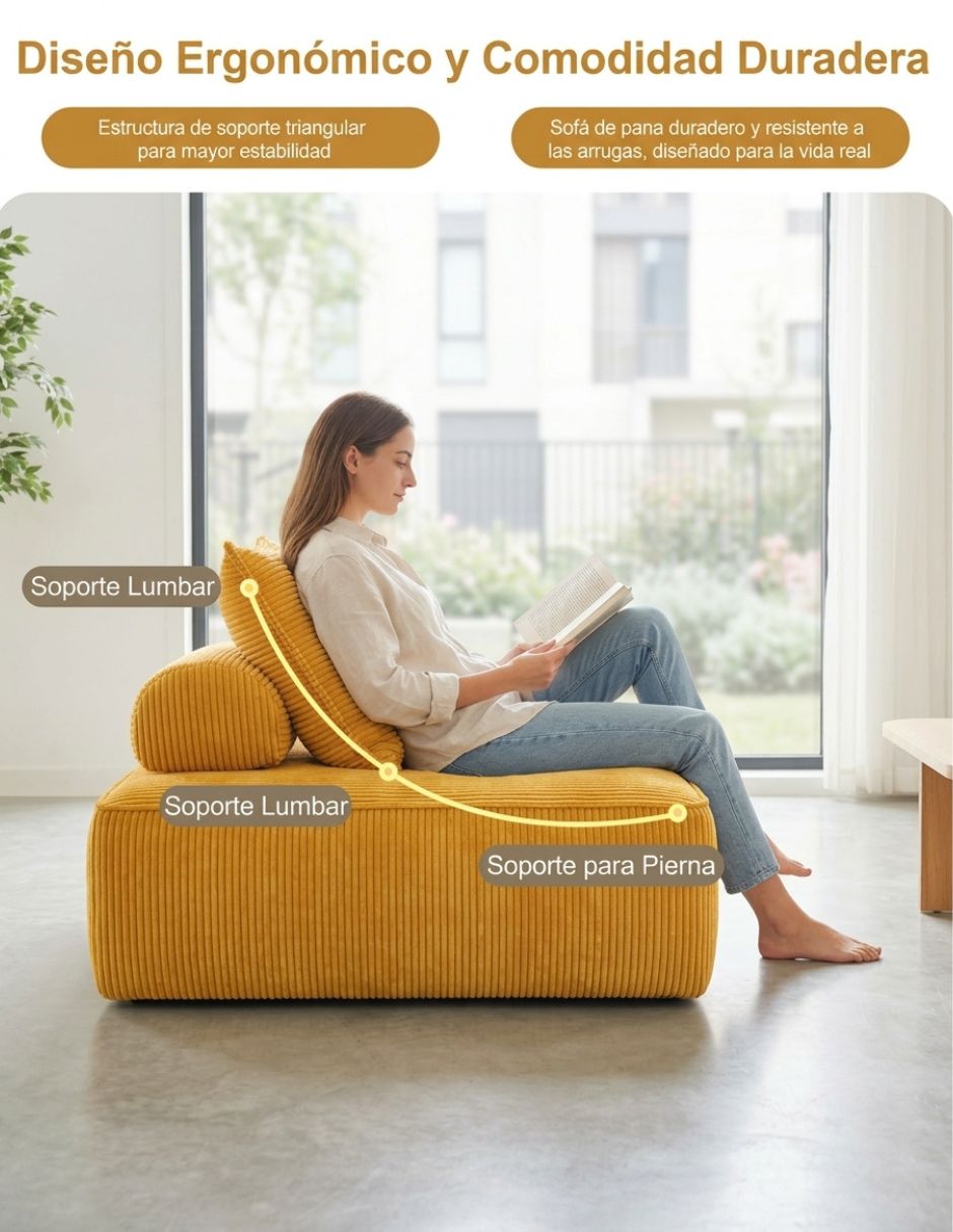 Sillón ZIVA CORDUROY YELLOW 9