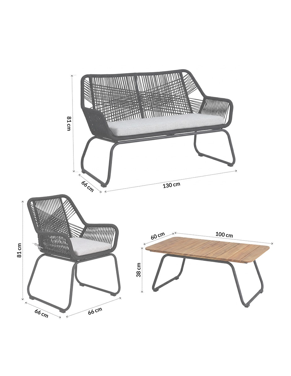 Set sala exterior bossa muebles sweet