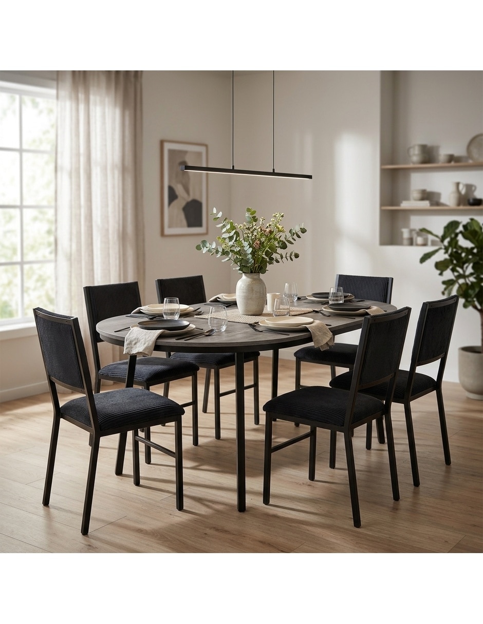 Comedor camila + zovi sochic para 6 personas de mdf