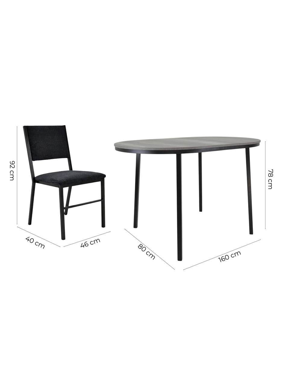 Comedor camila + zovi sochic para 6 personas de mdf