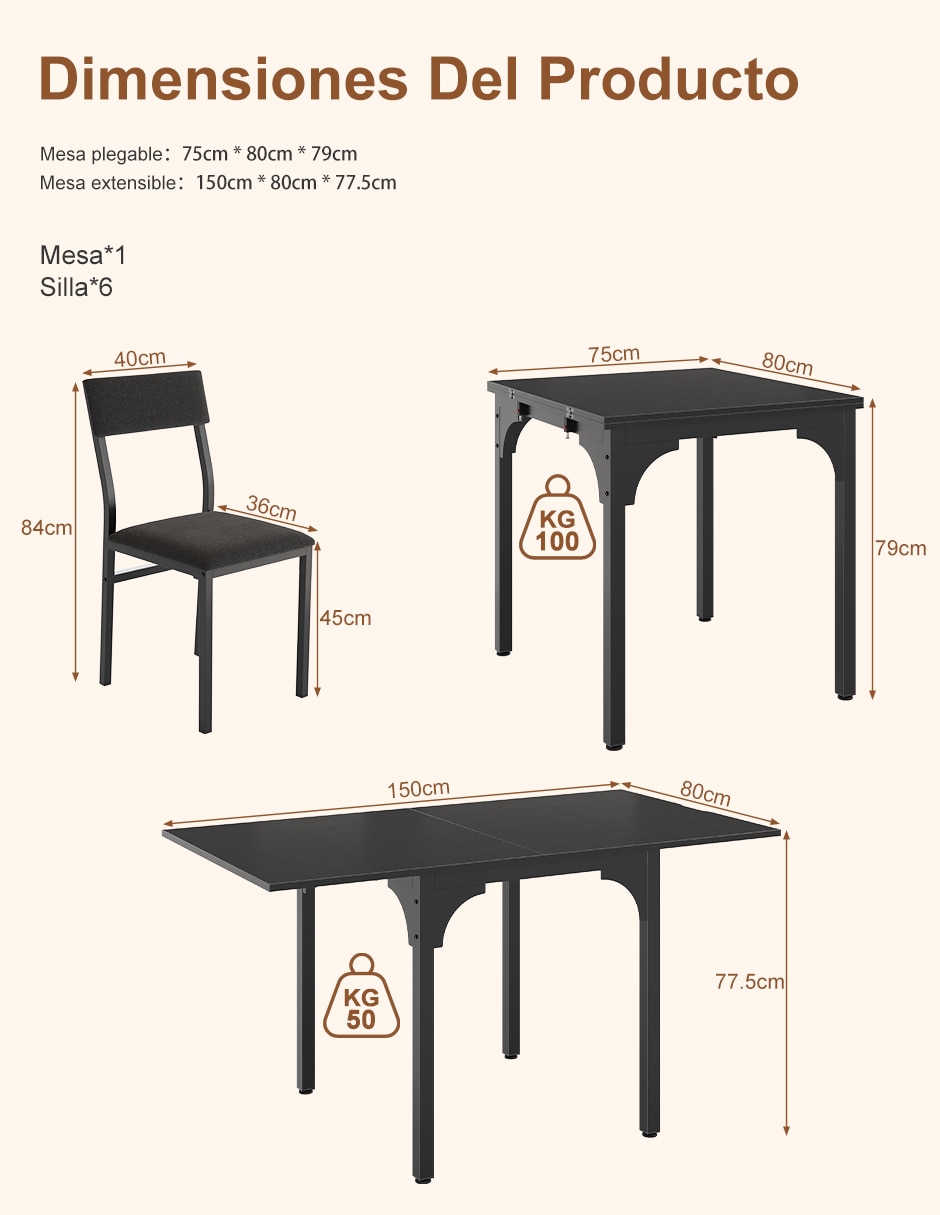 Set comedor DT001-BL 9