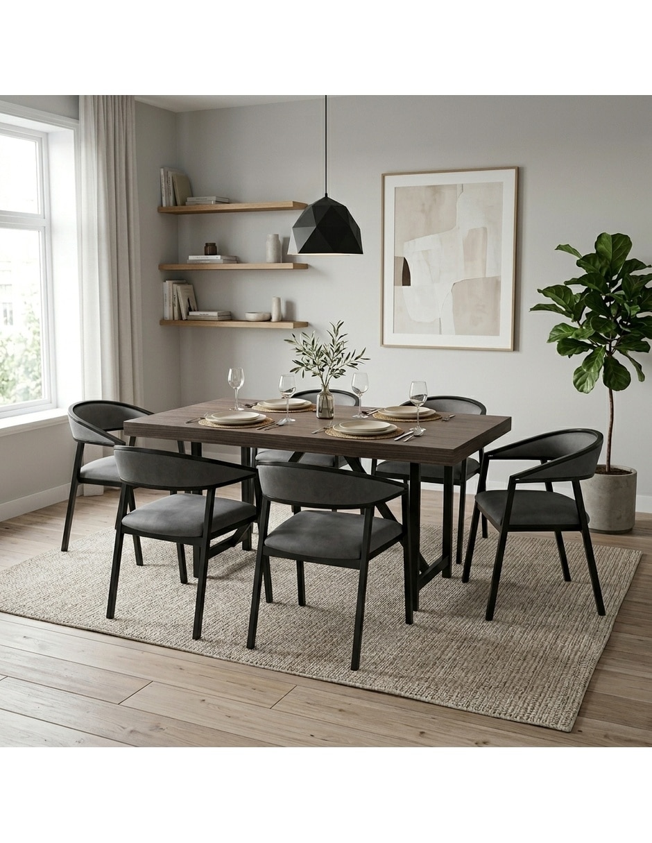 Comedor zenta + camila sochic para 6 personas de mdf