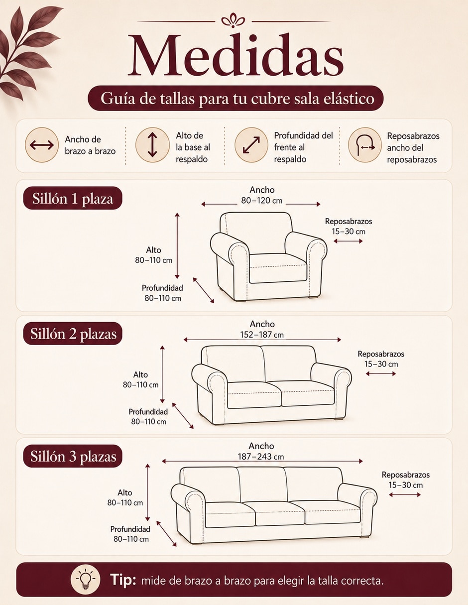 Set funda sillón antideslizante 3 piezas 4