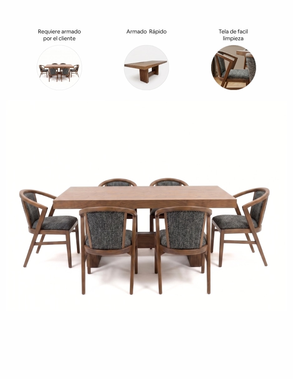 Comedor italia para 6 personas de madera 5