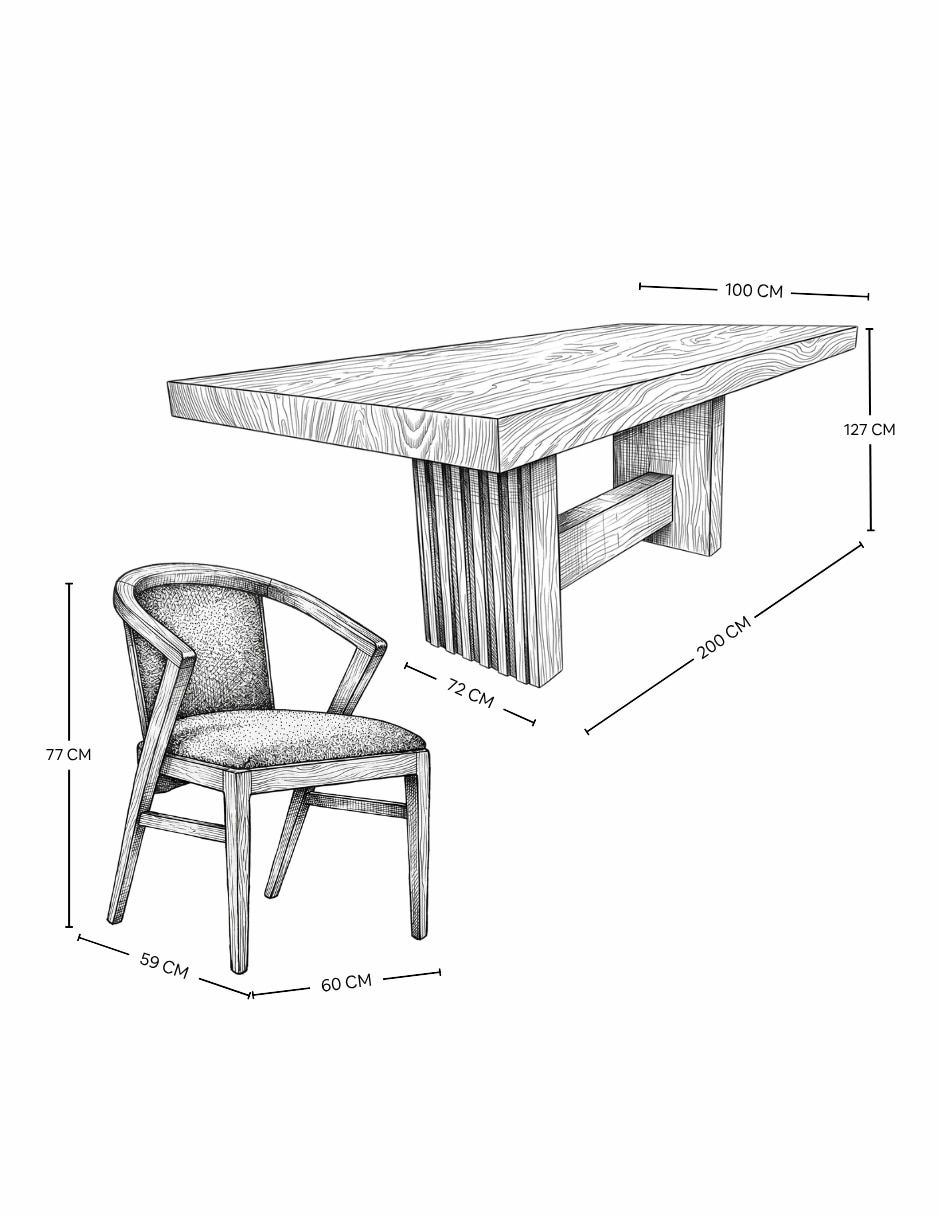 Comedor italia para 6 personas de madera 7
