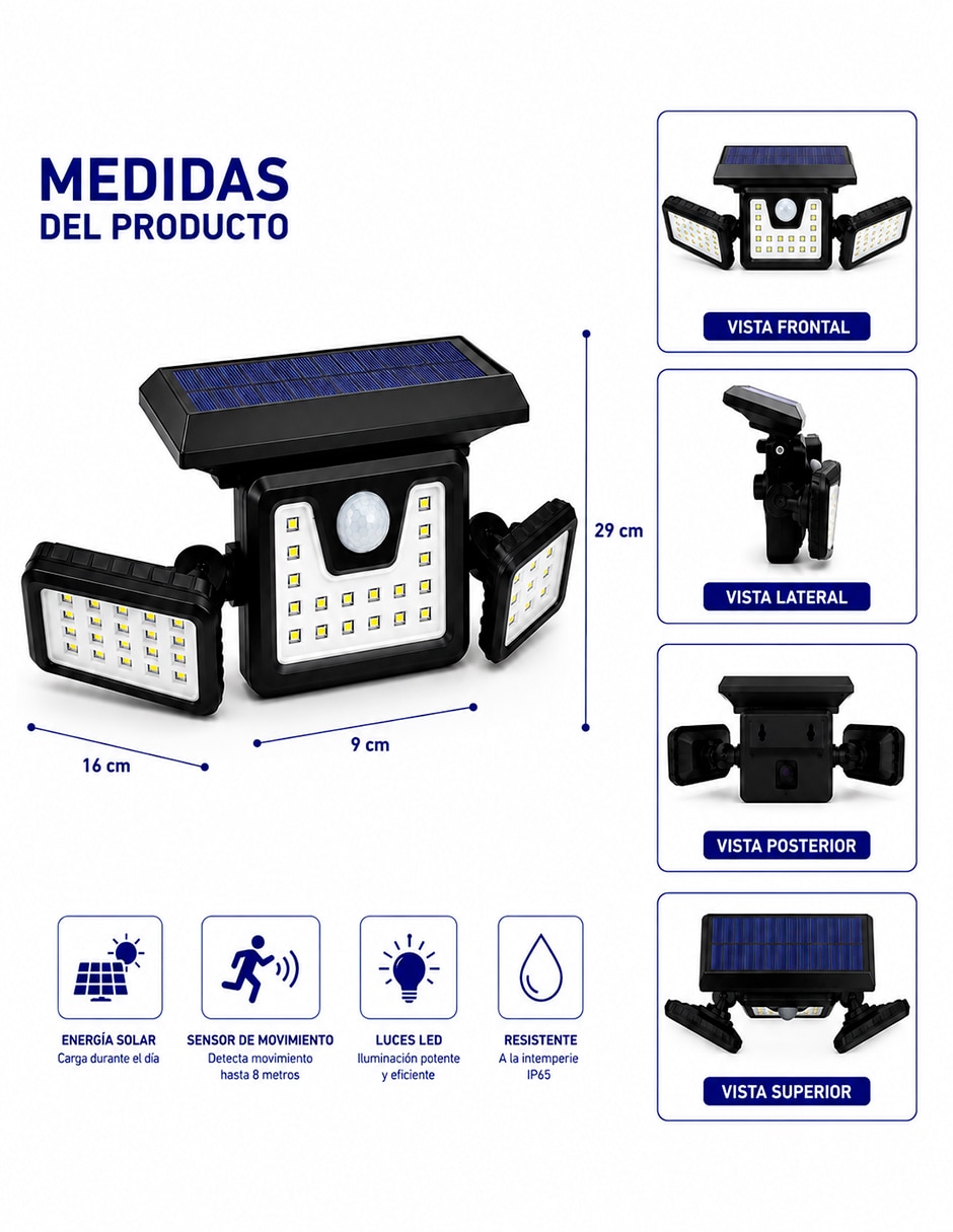 Lámpara solar led bluelander exterior led 5
