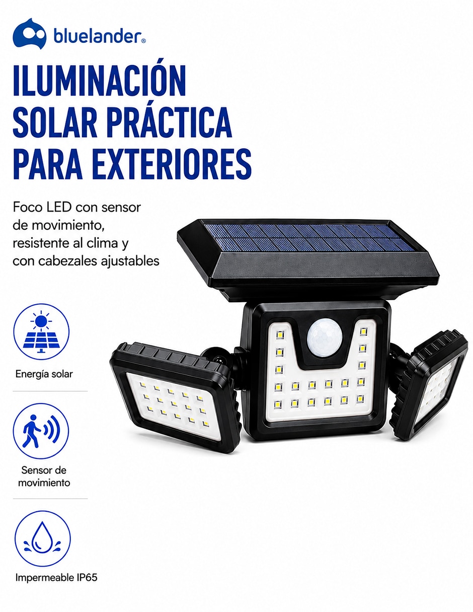 Lámpara solar led bluelander exterior led