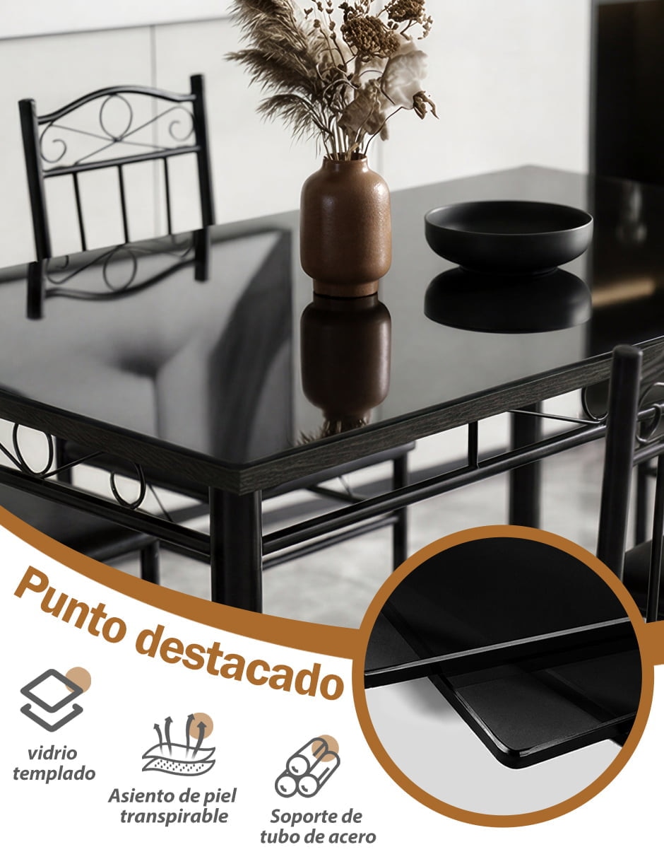 Comedor rectangular vidrio templado para 7 personas de cristal templado 3