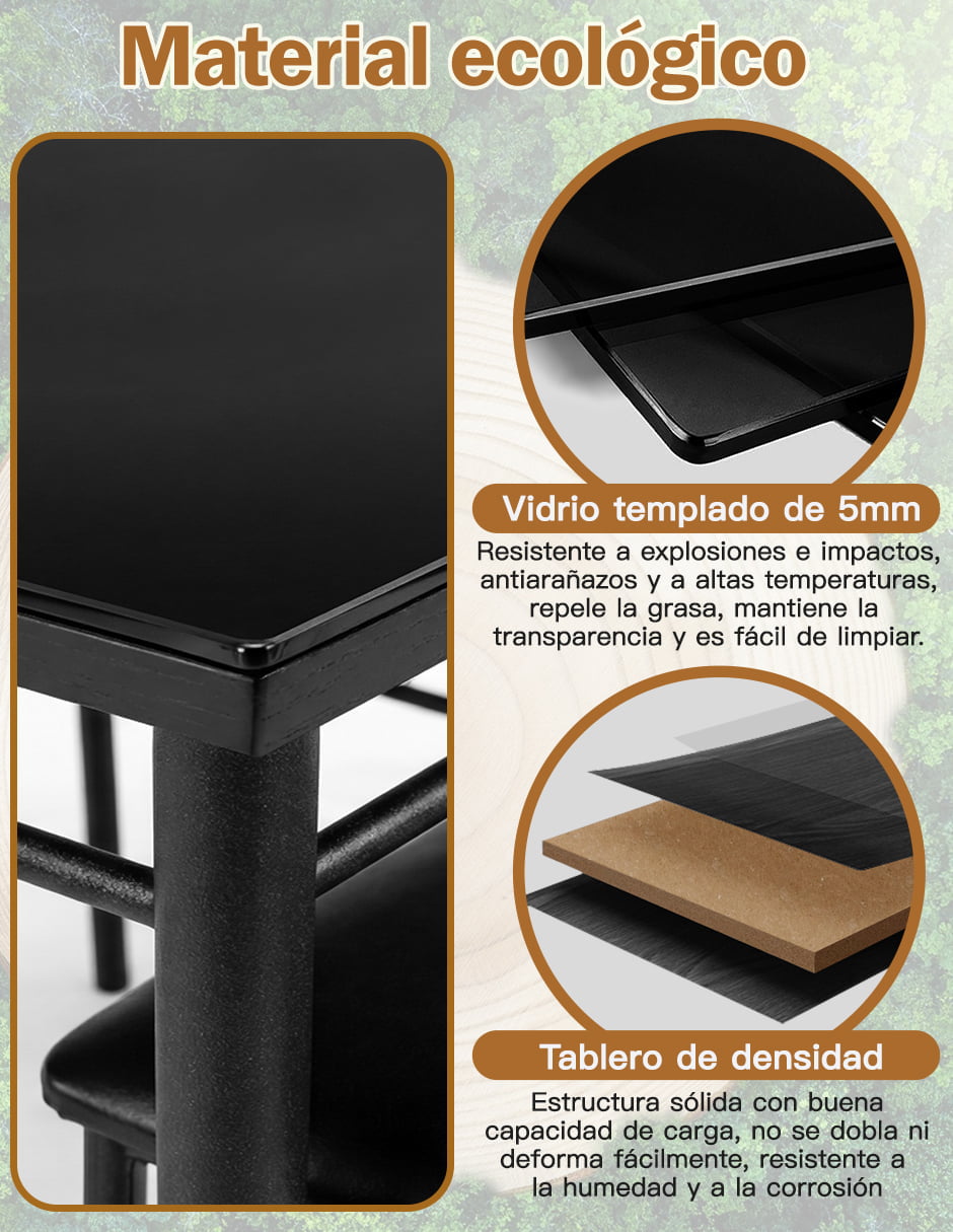 Comedor rectangular vidrio templado para 7 personas de cristal templado 5