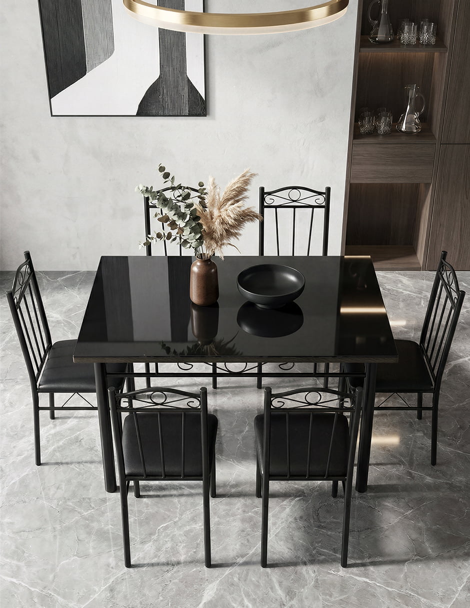Comedor rectangular vidrio templado para 7 personas de cristal templado 9