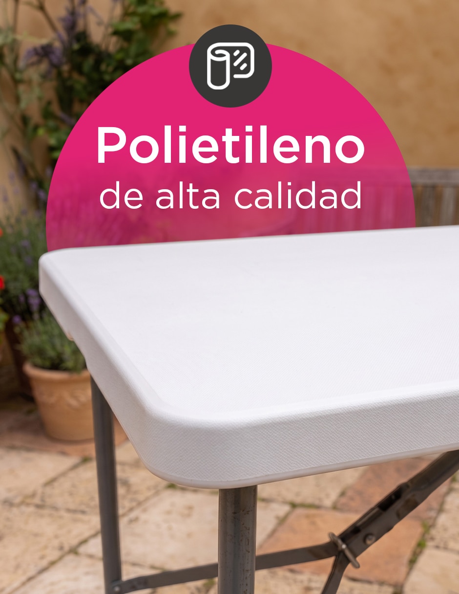 Kit/Set/Mesa plegable 1.20 m Con Asa Portátil 3